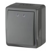11-1401-03  ЭРА Выключатель IP54, 10АХ-250В, ОУ, Эра Эксперт, серый (16/160/2560)