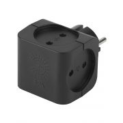 SP-4-B ЭРА Тройник 4гн, без заземл (чёрный) (10/60/2880)