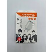Сетевое З/У GoPower GP2U 2USB 2.4A 12W белый 18570