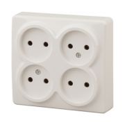 11-2210-02 ЭРА Розетка 4х2P, 16АХ-250В, ОУ, Эра Эксперт, сл.кость