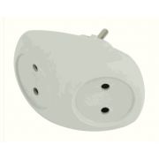 Разветвитель электрический ЭРА SPx-2-W на 2 розетки без заземления 10А белый 10/60