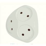 Разветвитель электрический ЭРА SPx-3-W на 3 розетки без заземления 10А белый 10/60