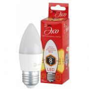 ЭРА LED RED LINE B35- 8W-827-E27 ECO свеча теплый белый свет (10/100)