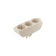 SP-3e-I ЭРА Тройник 3гн, c заземл, со шторками (сл. кость) (10/60/960)*