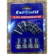 Биты набор насадок для гипсокартона РН2 с ограничителем, 10pc, ExProfil (БЛИСТЕР-10 штук)