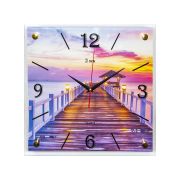 3535-008 (10) Часы квадрат «На пирсе» 35х35см