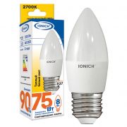 IONICH ILED-SMD2835-C37-8Вт-720Лм-230В-2700К-E27 свеча 1537***