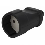 Rx3-B ЭРА Розетка кабельная б/з прямая ПВХ 10A черная (20/8)***ТМ