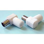 Штекер ТV пластик угловой «папа» круглый белый 255-135 1/50*