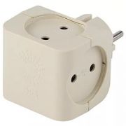 SP-4-I ЭРА Тройник 4гн, без заземл (сл. кость) (10/60/2880)