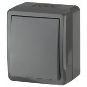 11-1403-03 ЭРА Переключатель IP54, 10АХ-250В, ОУ, Эра Эксперт, серый (16/160)