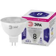 ЭРА LED STD MR16- 8w-860-GU5.3 Lense, линзованная, софит холодный дневной свет(10/100)