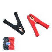 Зажим Крокодил 200А  Изолированный L:120 мм (цена за пару черный/красный) 2/10/100