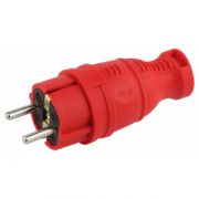 Вилка ЭРА V8-RED-IP44 каучуковая /з прямая 16A IP44 красная. Турция (30/300)