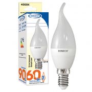 IONICH ILED-SMD2835-CW37-6Вт-540Лм-230В-4000К-E14 свеча на ветру 1540***