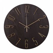 3010-003 Часы настенные d=30 см, корпус коричневый+золото «Классика» Рубин