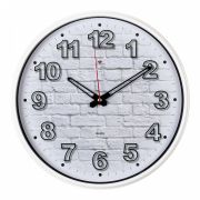 2940-110 Часы настенные круг d=29см, корпус белый «Кирпичи» «Рубин»