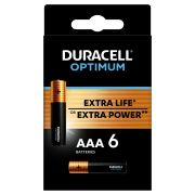 Батарейки Duracell 5014066 ААА алкалиновые 1,5v 6 шт. LR03-6BL Optimum (6/48/24192)