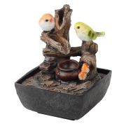 GAFN01-031 GREEN APPLE настольный фонтан с подсветкой Птички (8/96)