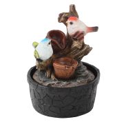 GAFN01-400 GREEN APPLE настольный фонтан с подсветкой Птички 2 (12/144)