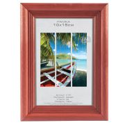 Фоторамка Image Art С18 10х15 деревянная из сосны, цвет красное дерево, вставка стекло