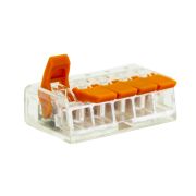 Монтажная клемма в прозрачном корпусе с рычагами РСТ-415В 5 проводников 50/5000