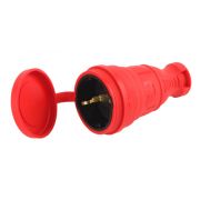 Розетка ЭРА R8-RED-IP44 каучуковая c/з 16A IP44 прямая красная Турция (25/250/1500)