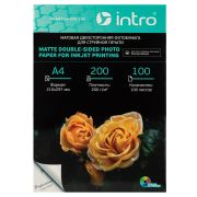 Фотобумага Intro MTDA4-200-100 матовая двусторонняя 200g/м2 А4 100 листов для струйной печати