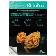 Фотобумага Intro MTDA4-220-100 матовая двусторонняя 220g/м2 А4 100 листов для струйной печати