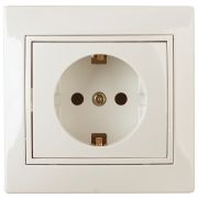 Розетка Intro Plano 1-202-02 2P+E Schuko 16А-250В IP20 СУ слоновая кость