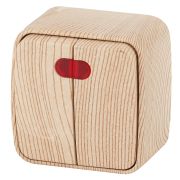 3-105-11 Intro Выключатель двойной с подсветкой, 10А-250В, IP20, ОУ, Polo, сосна (18/360/2880)