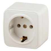 3-202-02 Intro Розетка 2P+E Schuko, 16А-250В, IP20, ОУ, Polo, сл.кость (16/320/3840)