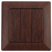 4-106-10 Intro Выключатель тройной, 10А-250В, СУ, Solo, венге (10/200/2400)