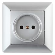 4-201-03 Intro Розетка 2P, 16А-250В, СУ, Solo, алюминий (10/200/2000)