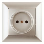 4-201-04 Intro Розетка 2P, 16А-250В, СУ, Solo, шампань (10/200/2400)