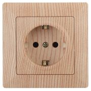 Розетка Intro Solo 4-206-11 2P+E Schuko со шторками 16А-250В СУ сосна