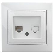 Розетка Intro Plano 1-303-01 информационная RJ45, IP20, СУ, белый