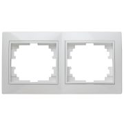 Рамка для розеток и выключателей Intro Plano 1-502-01 на 2 поста горизонтальная, СУ, белый