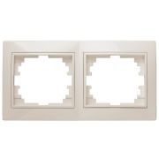 Рамка для розеток и выключателей Intro Plano 1-502-02 на 2 поста горизонтальная, СУ, слоновая кость