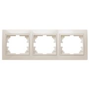 Рамка для розеток и выключателей Intro Plano 1-503-02 на 3 поста горизонтальная, СУ, слоновая кость