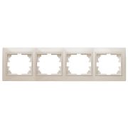 Рамка для розеток и выключателей Intro Plano 1-504-02 на 4 поста горизонтальная, СУ, слоновая кость