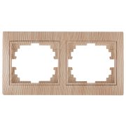 Рамка для розеток и выключателей Intro Plano 1-502-11 на 2 поста горизонтальная, СУ, сосна