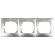 Рамка для розеток и выключателей Intro Plano 1-503-03 на 3 поста горизонтальная, СУ, алюминий