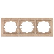 Рамка для розеток и выключателей Intro Plano 1-503-11 на 3 поста горизонтальная, СУ, сосна
