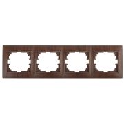 Рамка для розеток и выключателей Intro Plano 1-504-10 на 4 поста горизонтальная, СУ, венге