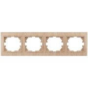 Рамка для розеток и выключателей Intro Plano 1-504-11 на 4 поста горизонтальная, СУ, сосна