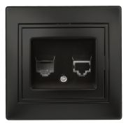 Розетка Intro Plano 1-302-05 телефонная RJ11, IP20, СУ, антрацит