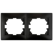 Рамка для розеток и выключателей Intro Plano 1-502-05 на 2 поста горизонтальная, СУ, антрацит