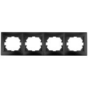 Рамка для розеток и выключателей Intro Plano 1-504-05 на 4 поста горизонтальная, СУ, антрацит