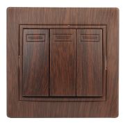 Выключатель Intro Plano 1-106-10 тройной, 10А-250В, IP20, СУ, венге